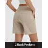 imagebaleaf Womens 7 Inch Bermuda Long Shorts with Zipper Pockets High Waisted Athletic Shorts Walking Dressy Casual LooseKhaki