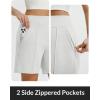 imagebaleaf Womens 7 Inch Bermuda Long Shorts with Zipper Pockets High Waisted Athletic Shorts Walking Dressy Casual LooseWhite