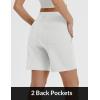 imagebaleaf Womens 7 Inch Bermuda Long Shorts with Zipper Pockets High Waisted Athletic Shorts Walking Dressy Casual LooseWhite