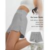 imagebaleaf Womens 4quot Running Shorts Quick Dry with Zipper Pocket Liner Shorts Gym WorkoutGray