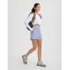 imagebaleaf Womens 4quot Running Shorts Quick Dry with Zipper Pocket Liner Shorts Gym WorkoutLight Blue