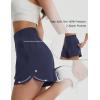 imagebaleaf Womens 4quot Running Shorts Quick Dry with Zipper Pocket Liner Shorts Gym WorkoutNavy Blue