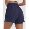imagebaleaf Womens 4quot Running Shorts Quick Dry with Zipper Pocket Liner Shorts Gym WorkoutNavy Blue