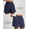 imagebaleaf Womens 4quot Running Shorts Quick Dry with Zipper Pocket Liner Shorts Gym WorkoutNavy Blue
