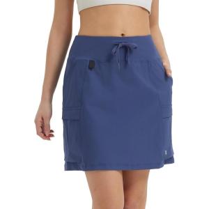 imagebaleaf Womens 16quot Hiking Cargo Skort Skirt High Waisted with Pockets Golf Workout UPF 50 Sun Protection Quick DryNavy Blue