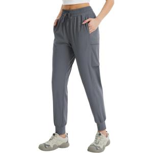 imagebaleaf Womens Cargo Joggers Hiking Pants with Pockets Lightweight Jogger Quick Dry SweatpantsDark Gray