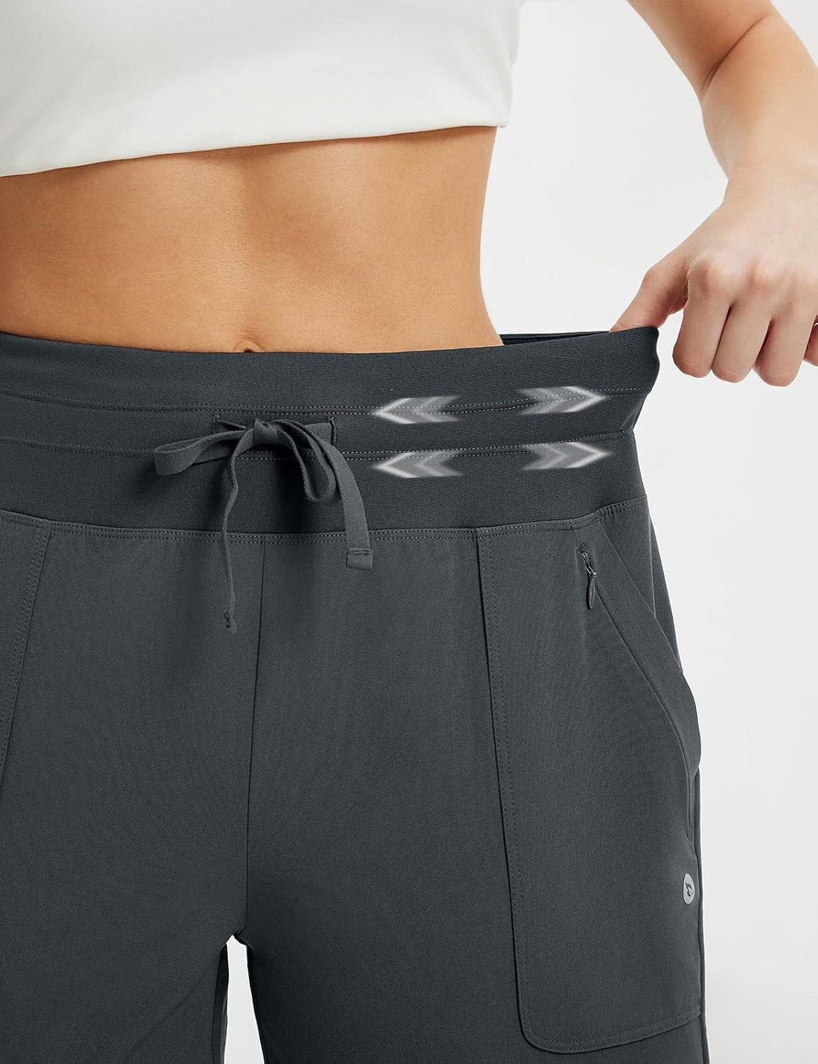 imagebaleaf Womens 7quot Athletic Running Shorts Long Workout Shorts High Waisted Quick Dry 4 Zipper Pockets UPF50Dark Gray