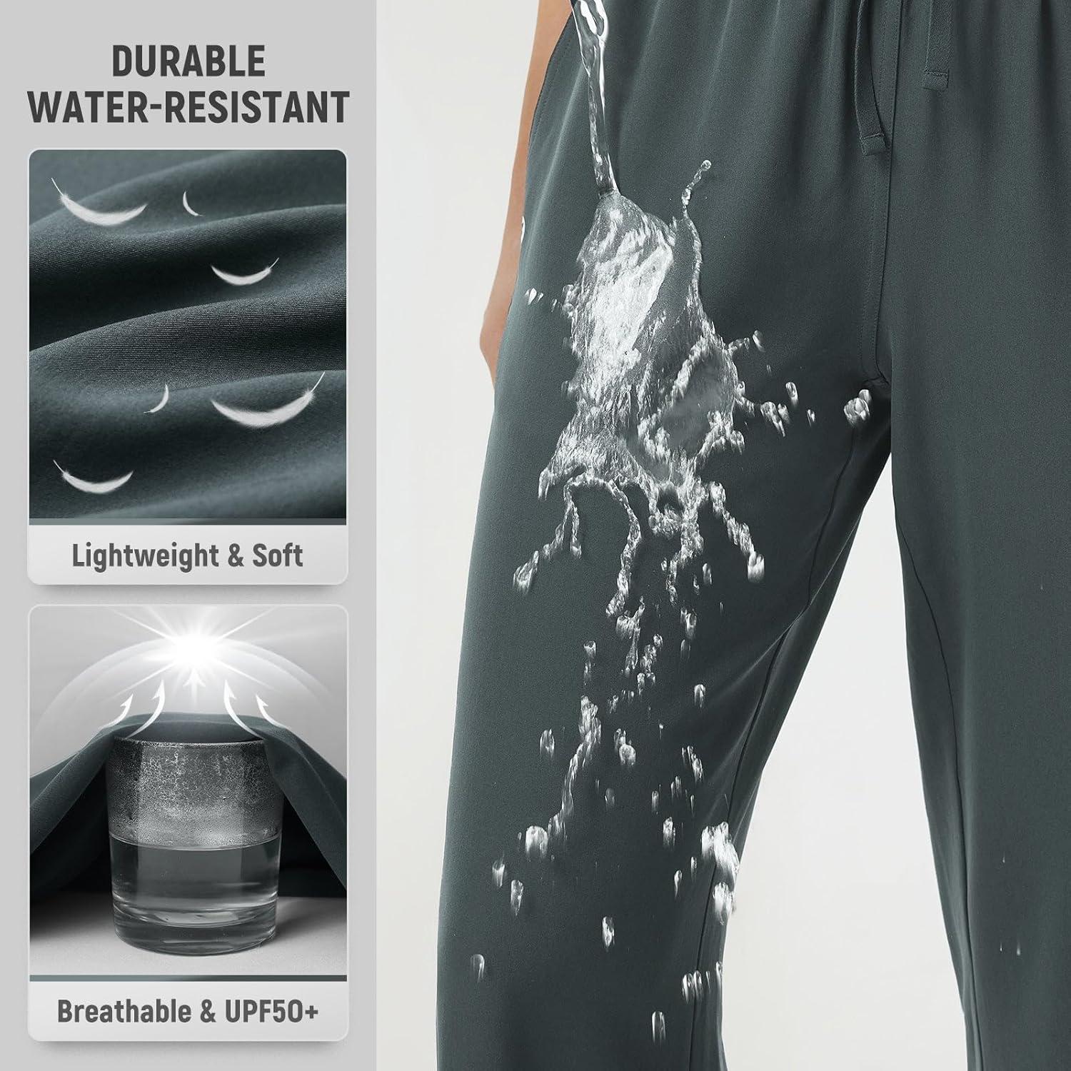 imagebaleaf Womens Hiking Pants Travel Wide Leg Pants with Pockts UPF 50 Loose Lightweight Water Resistant WorkDark Gray