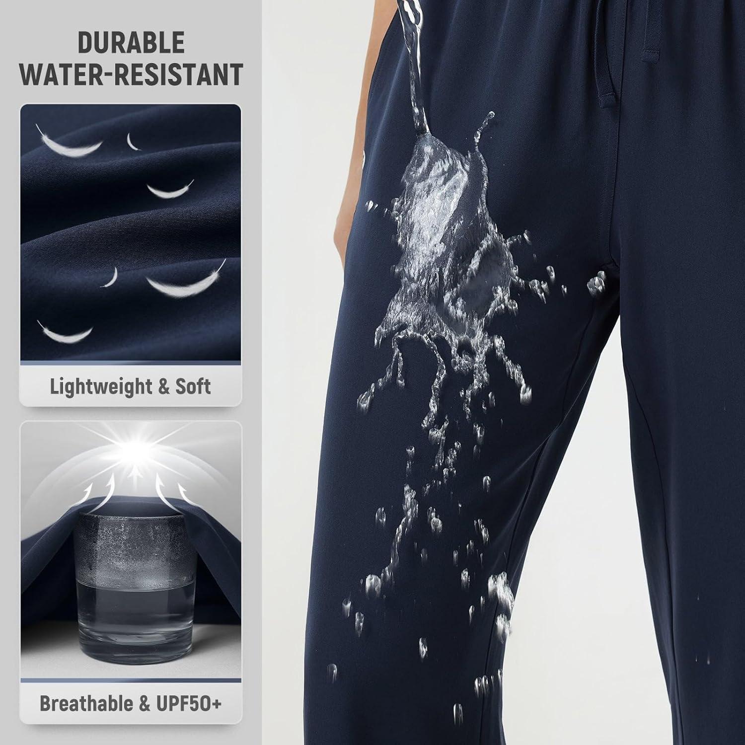 imagebaleaf Womens Hiking Pants Travel Wide Leg Pants with Pockts UPF 50 Loose Lightweight Water Resistant WorkNavy Blue