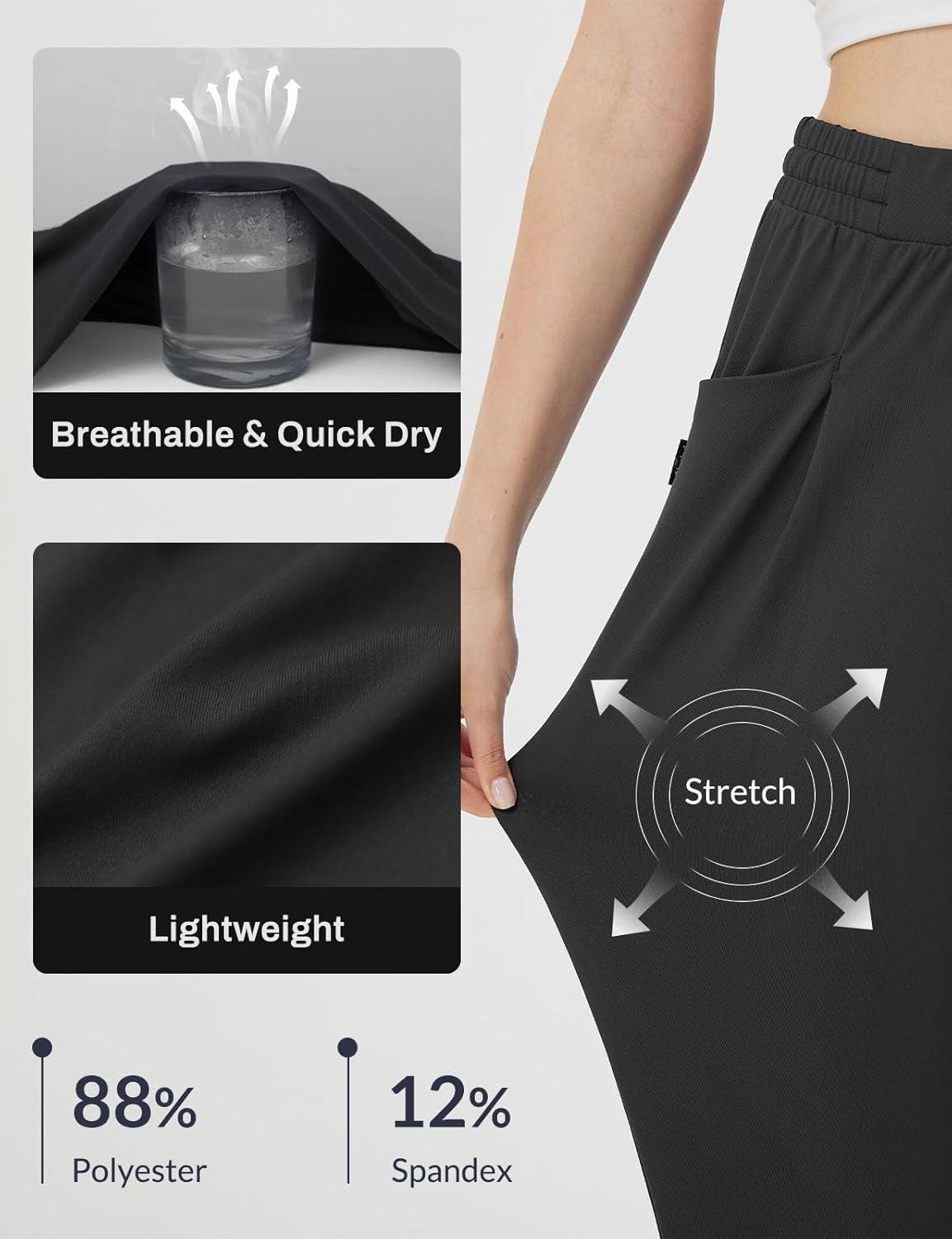 imagebaleaf Womens Petite Joggers Capri Sweatpants Drawstring Track Pants Travel Lounge Cropped Pants with PocketsBlack