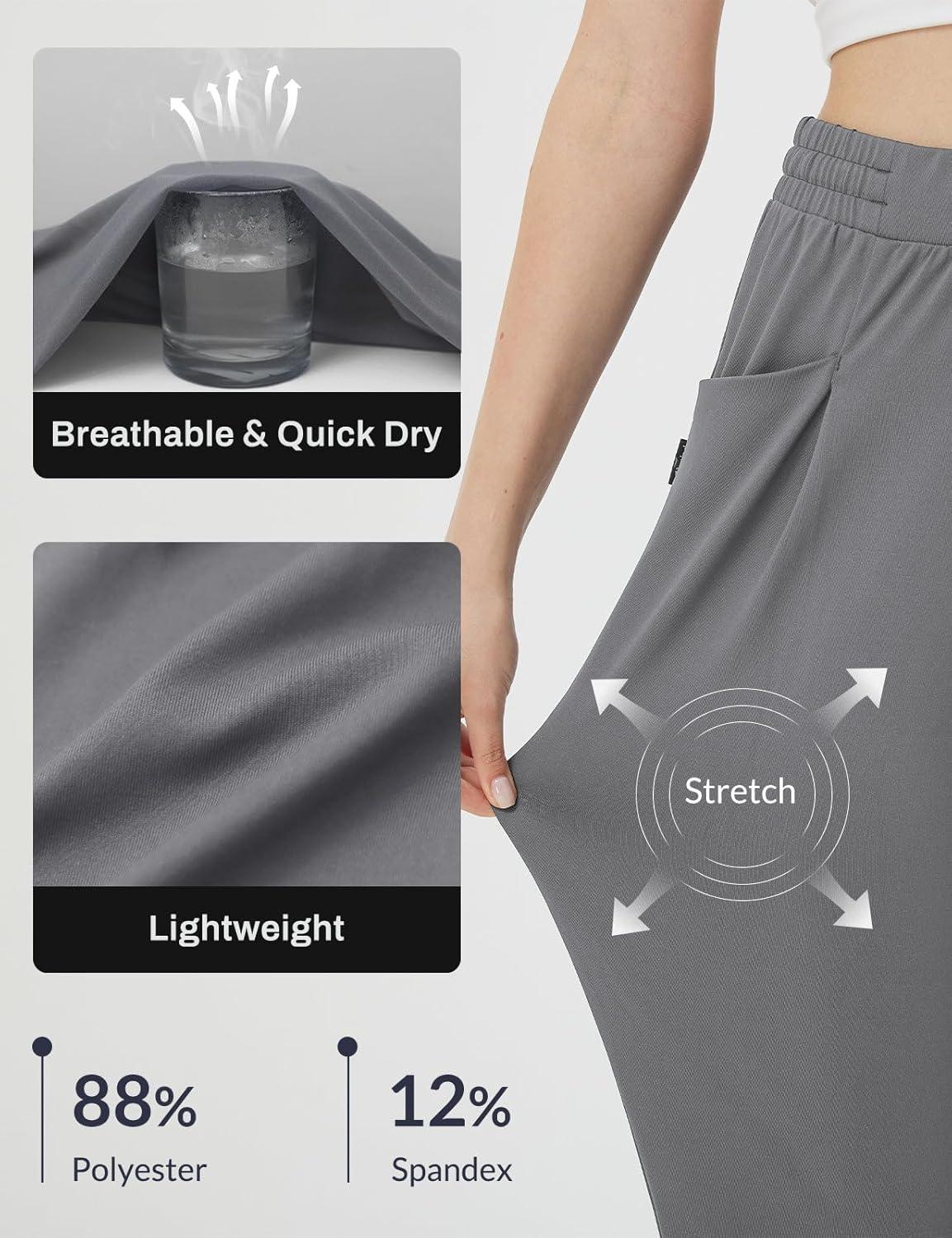 imagebaleaf Womens Petite Joggers Capri Sweatpants Drawstring Track Pants Travel Lounge Cropped Pants with PocketsDark Grey