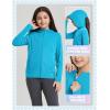 imagebaleaf Girls UPF 50 Rash Guard Sun Jacket Hoodie SPF UV Protection Full Zip Swim Shirts Long Sleeve for KidsAqua Blue