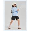 imagebaleaf Girls UPF 50 Rash Guard Sun Jacket Hoodie SPF UV Protection Full Zip Swim Shirts Long Sleeve for KidsLight Blue