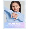 imagebaleaf Girls UPF 50 Rash Guard Sun Jacket Hoodie SPF UV Protection Full Zip Swim Shirts Long Sleeve for KidsLight Blue