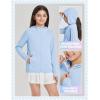 imagebaleaf Girls UPF 50 Rash Guard Sun Jacket Hoodie SPF UV Protection Full Zip Swim Shirts Long Sleeve for KidsLight Blue