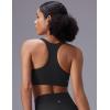 imagebaleaf Sweatleaf Womens Zip Front Closure Sports Bras Racerback Padded High Impact Yoga Workout Running BraBlack