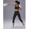 imagebaleaf Sweatleaf Womens Zip Front Closure Sports Bras Racerback Padded High Impact Yoga Workout Running BraBlack