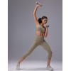 imagebaleaf Sweatleaf Womens Zip Front Closure Sports Bras Racerback Padded High Impact Yoga Workout Running BraKhaki