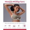 imagebaleaf Sweatleaf Womens Zip Front Closure Sports Bras Racerback Padded High Impact Yoga Workout Running BraKhaki