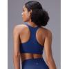 imagebaleaf Sweatleaf Womens Zip Front Closure Sports Bras Racerback Padded High Impact Yoga Workout Running BraNavy Blue