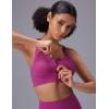imagebaleaf Sweatleaf Womens Zip Front Closure Sports Bras Racerback Padded High Impact Yoga Workout Running BraRose Red
