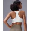 imagebaleaf Sweatleaf Womens Zip Front Closure Sports Bras Racerback Padded High Impact Yoga Workout Running BraWhite