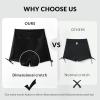 imagebaleaf Womens 3quot High Waisted Swim Shorts Tummy Control Swimsuit Bottoms Ruched Side Board Shorts with PocketBlack