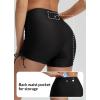 imagebaleaf Womens 3quot High Waisted Swim Shorts Tummy Control Swimsuit Bottoms Ruched Side Board Shorts with PocketBlack