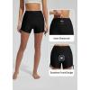 imagebaleaf Womens 3quot High Waisted Swim Shorts Tummy Control Swimsuit Bottoms Ruched Side Board Shorts with PocketBlack
