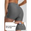 imagebaleaf Womens 3quot High Waisted Swim Shorts Tummy Control Swimsuit Bottoms Ruched Side Board Shorts with PocketDark Gray