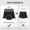 imagebaleaf Womens 3quot High Waisted Swim Shorts Tummy Control Swimsuit Bottoms Ruched Side Board Shorts with PocketDark Gray