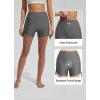 imagebaleaf Womens 3quot High Waisted Swim Shorts Tummy Control Swimsuit Bottoms Ruched Side Board Shorts with PocketDark Gray