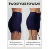 imagebaleaf Womens 3quot High Waisted Swim Shorts Tummy Control Swimsuit Bottoms Ruched Side Board Shorts with PocketNavy Blue