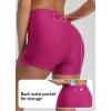 imagebaleaf Womens 3quot High Waisted Swim Shorts Tummy Control Swimsuit Bottoms Ruched Side Board Shorts with PocketPink