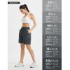 imagebaleaf Womens 7quot Athletic Running Shorts Long Workout Shorts High Waisted Quick Dry 4 Zipper Pockets UPF50Dark Gray