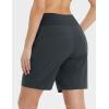 imagebaleaf Womens 7quot Athletic Running Shorts Long Workout Shorts High Waisted Quick Dry 4 Zipper Pockets UPF50Dark Gray