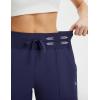 imagebaleaf Womens 7quot Athletic Running Shorts Long Workout Shorts High Waisted Quick Dry 4 Zipper Pockets UPF50Navy Blue