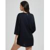 imagebaleaf Womens Beach Cover Up UPF 50 2025 Lightweight Cardigan 34 Sleeve Sun Shirts SPF Sun Wrap with PocketBlack