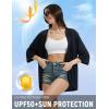 imagebaleaf Womens Beach Cover Up UPF 50 2025 Lightweight Cardigan 34 Sleeve Sun Shirts SPF Sun Wrap with PocketBlack