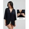 imagebaleaf Womens Beach Cover Up UPF 50 2025 Lightweight Cardigan 34 Sleeve Sun Shirts SPF Sun Wrap with PocketBlack