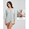 imagebaleaf Womens Beach Cover Up UPF 50 2025 Lightweight Cardigan 34 Sleeve Sun Shirts SPF Sun Wrap with PocketLight Gray