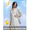 imagebaleaf Womens Beach Cover Up UPF 50 2025 Lightweight Cardigan 34 Sleeve Sun Shirts SPF Sun Wrap with PocketLight Gray