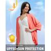 imagebaleaf Womens Beach Cover Up UPF 50 2025 Lightweight Cardigan 34 Sleeve Sun Shirts SPF Sun Wrap with PocketPink