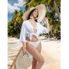 imagebaleaf Womens Beach Cover Up UPF 50 2025 Lightweight Cardigan 34 Sleeve Sun Shirts SPF Sun Wrap with PocketWhite