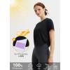 imagebaleaf Womens Cropped Workout Tops Short Sleeve Athletic Running Shirts Loose Fit Quick Dry Yoga TShirts UPF 50Black