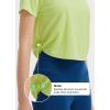 imagebaleaf Womens Cropped Workout Tops Short Sleeve Athletic Running Shirts Loose Fit Quick Dry Yoga TShirts UPF 50Lime Green