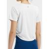 imagebaleaf Womens Cropped Workout Tops Short Sleeve Athletic Running Shirts Loose Fit Quick Dry Yoga TShirts UPF 50Ultra White