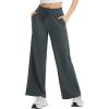 imagebaleaf Womens Hiking Pants Travel Wide Leg Pants with Pockts UPF 50 Loose Lightweight Water Resistant WorkDark Gray
