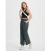 imagebaleaf Womens Hiking Pants Travel Wide Leg Pants with Pockts UPF 50 Loose Lightweight Water Resistant WorkDark Gray