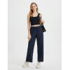 imagebaleaf Womens Hiking Pants Travel Wide Leg Pants with Pockts UPF 50 Loose Lightweight Water Resistant WorkNavy Blue